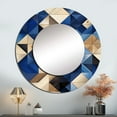 thumbnail image 1 of Designart "Tiled Symmetry In Beige And Blue" Geometric Rund Mirror For Wall Decor - Large Blue Round Printed Mirror -Modern Round Living Room Mirror - 29" x 29", 1 of 6