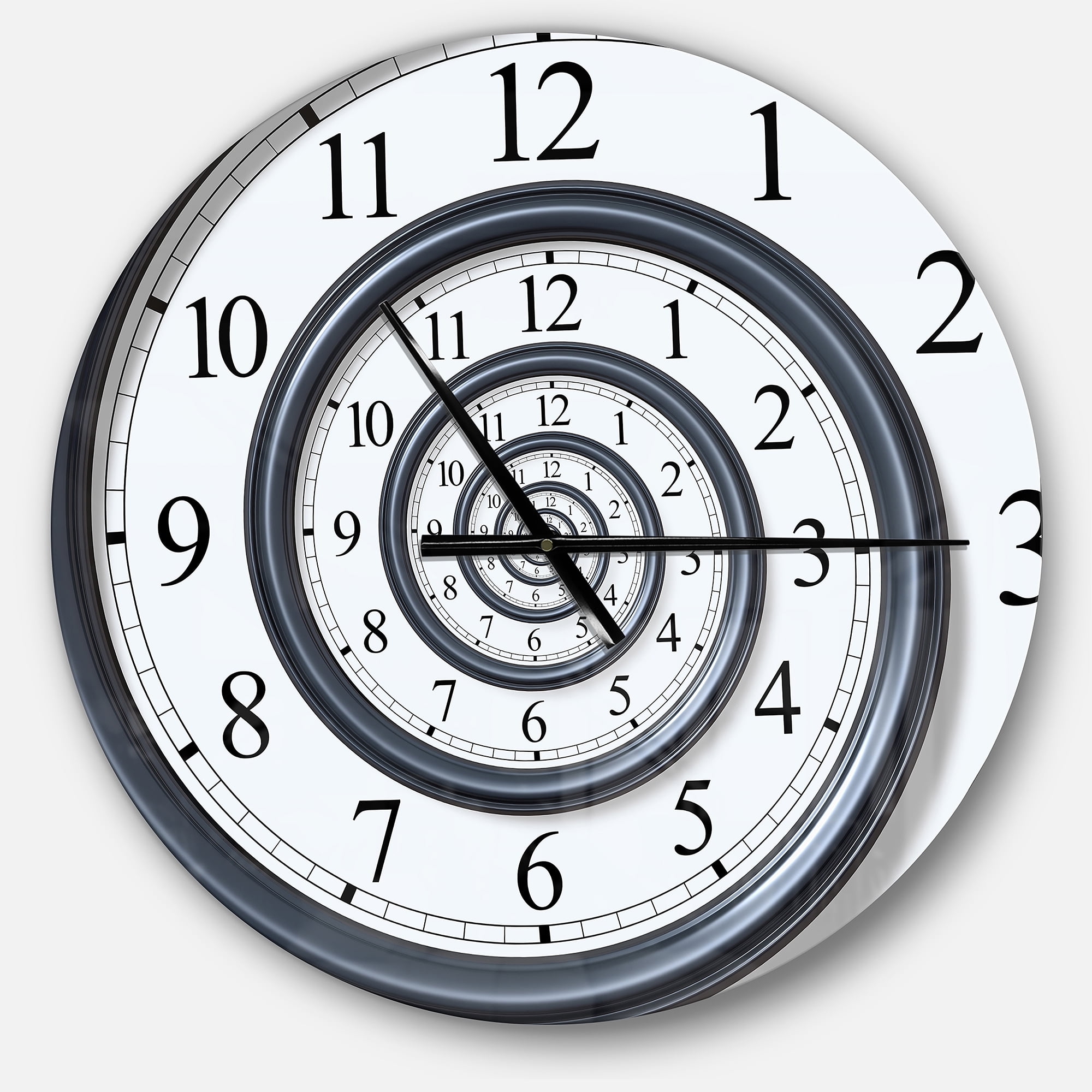 Designart 'Time Spiral Analog Wall' Metal Wall Clock