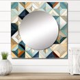 thumbnail image 1 of Designart "Time-Worn Charm In Beige Vintage Tiles" 0 Square Mirror For Wall Decor - Large Teal Square Mirror Printed Wall Decor - Modern Square Living Room Mirror, 1 of 5