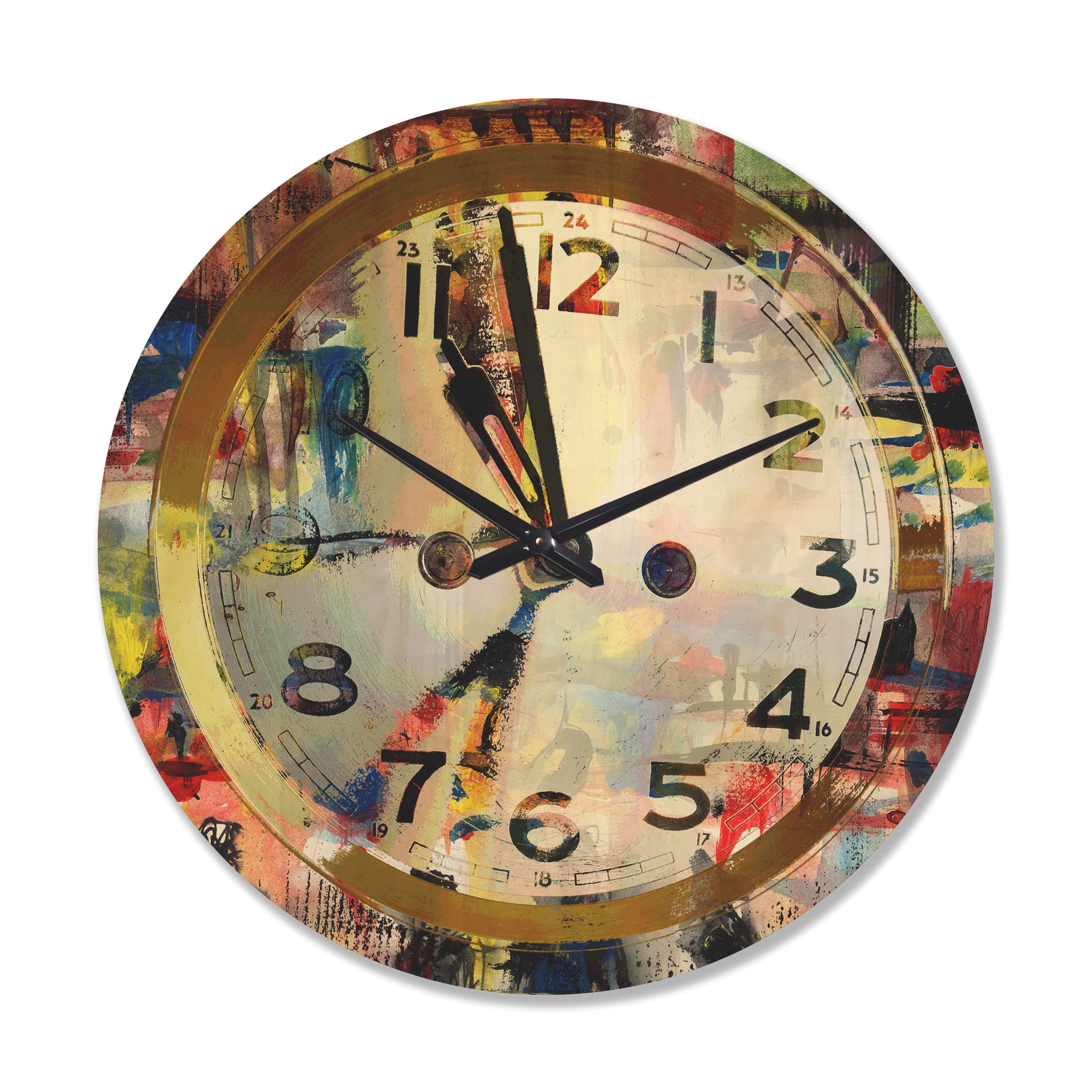 Designart 'Time and People Acrylic' Modern Wood Wall Clock