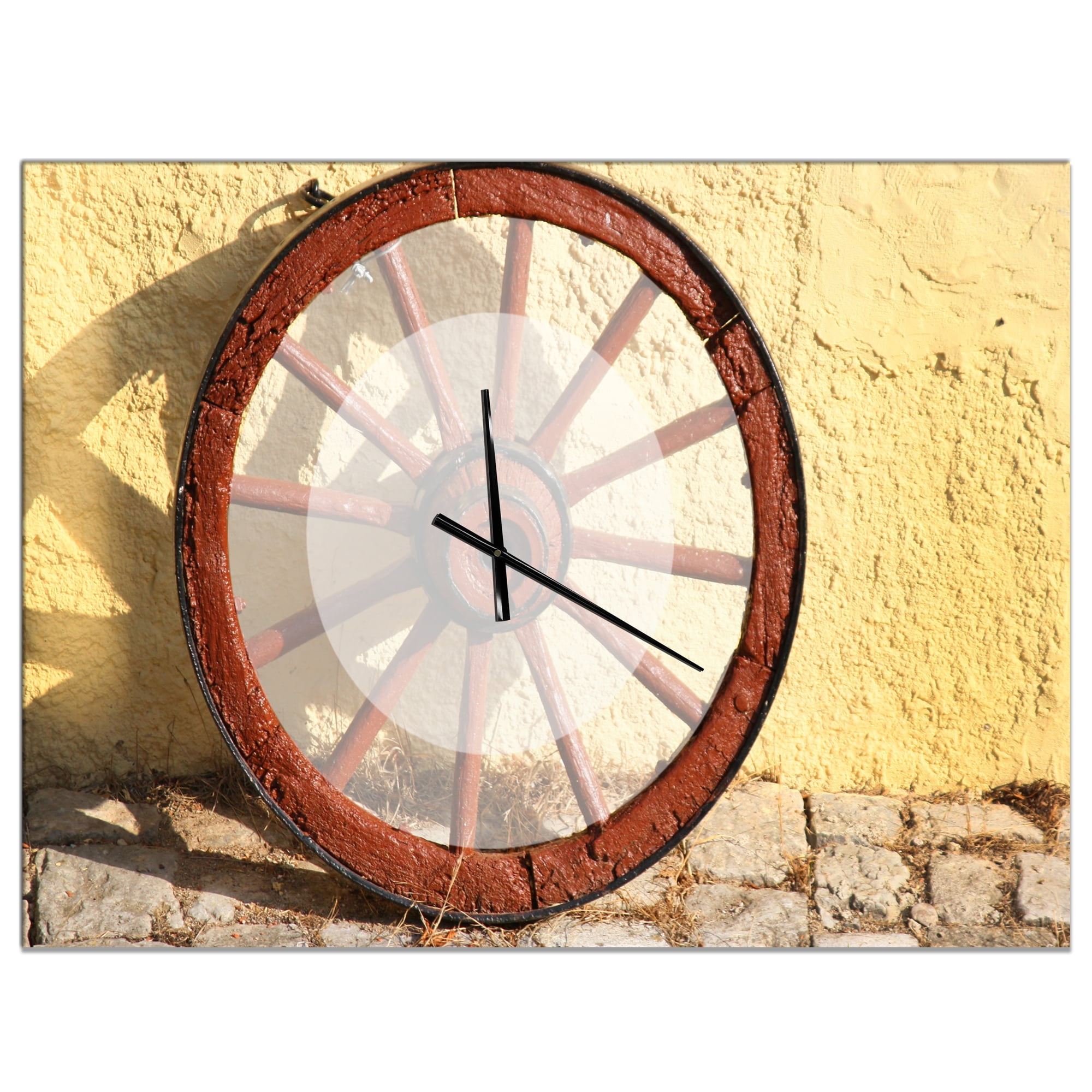 Designart 'Time is Love Pink Heart Tree' Vintage Wall Clock