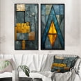 thumbnail image 1 of Designart "Time's Passage Distressed Hues" Modern Geometric Framed Wall Art Set Of 2 - Modern Gold Gallery Wall Frame Set For Home Decor, 1 of 6