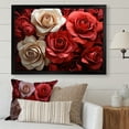 thumbnail image 1 of Designart "Timeless Beauty Red and White Roses" Floral Framed Wall Art Decor - Modern Red Roses Hallway Framed Wall Art Decor, 1 of 6