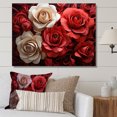 thumbnail image 1 of Designart "Timeless Beauty Red and White Roses" Floral Wall Art - Modern Red Roses Living Room Canvas Art, 1 of 4