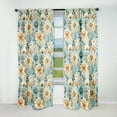 thumbnail image 1 of Designart "Timeless Flourishing Gardens In Blue I" Botanical Blackout Blue Curtain 1 Panel, 1 of 4