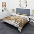thumbnail image 1 of Designart "Timeless Golden Abstract" Abstract Bedding Covert Set - Modern White Bed Set With 1 Shams, 1 of 6