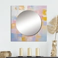 thumbnail image 1 of Designart "Timeless Instants In Pastel Rosy Yellow And Blue I" Abstract Painting Square Mirror For Wall Decor - Large Pink Square Printed Wall Mirror Art - Wall Mounted Square Mirror, 1 of 5