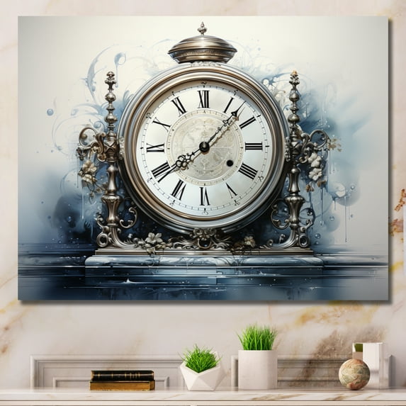 Designart "Timeless Reflections of the Clock" Fashion Canvas Print