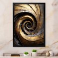 thumbnail image 1 of Designart "Timeless Turn In Gold And Black" Abstract Spirals Picture Framed Wall Decor, 1 of 5