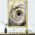 thumbnail image 1 of Designart "Timeless Turn In Gold And White" Abstract Spirals Picture Framed Canvas Prints, 1 of 5