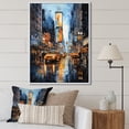 thumbnail image 1 of Designart "Times Square Yellow and Grey New York" Cityscapes Floater Framed Wall Art Print, 1 of 7