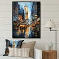 thumbnail image 1 of Designart "Times Square Yellow and Grey New York" Cityscapes Floater Framed Wall Art Print, 1 of 7