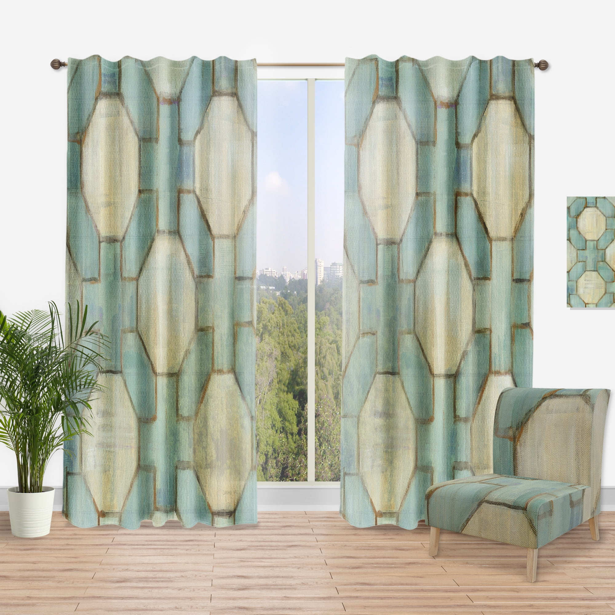 Designart 'Title Geometric Element' Modern & Contemporary Curtain Panel