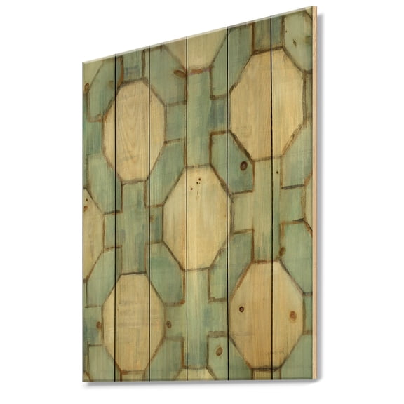 Designart 'Title Geometric Element' Modern & Contemporary Print on Natural Pine Wood