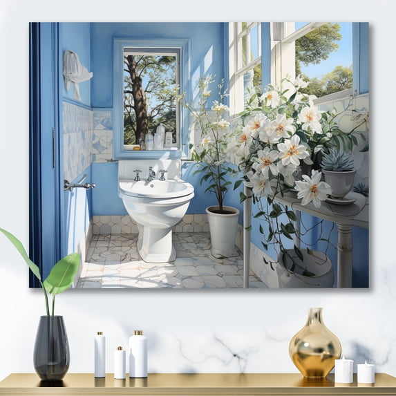 Designart "Toilet Reflections Bathroom Of II" Bath & Laundry Canvas Print