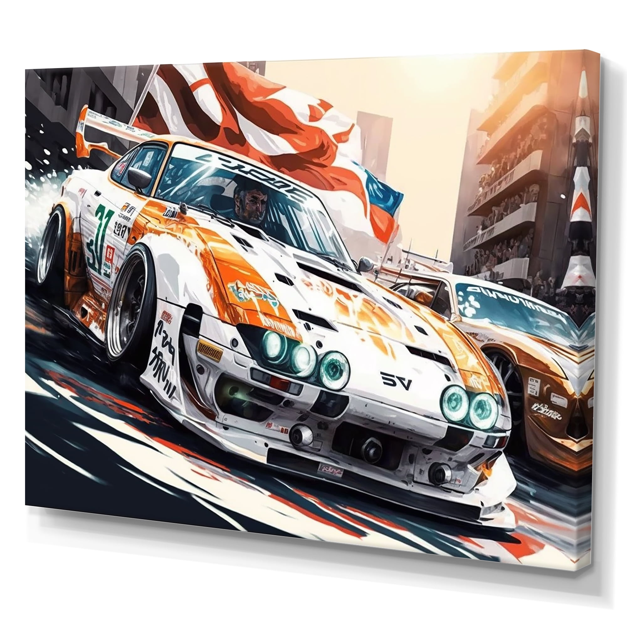 Designart Tokyo Japan Driving Car VI Canvas Wall Art