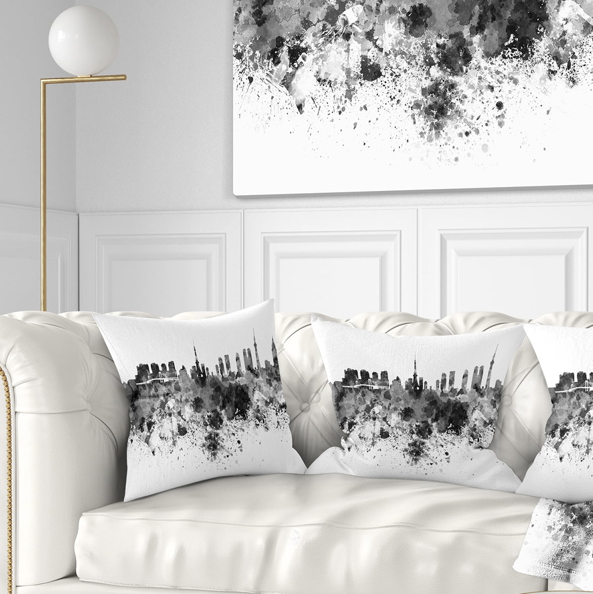 Designart Tokyo Skyline - Cityscape Throw Pillow - 16x16