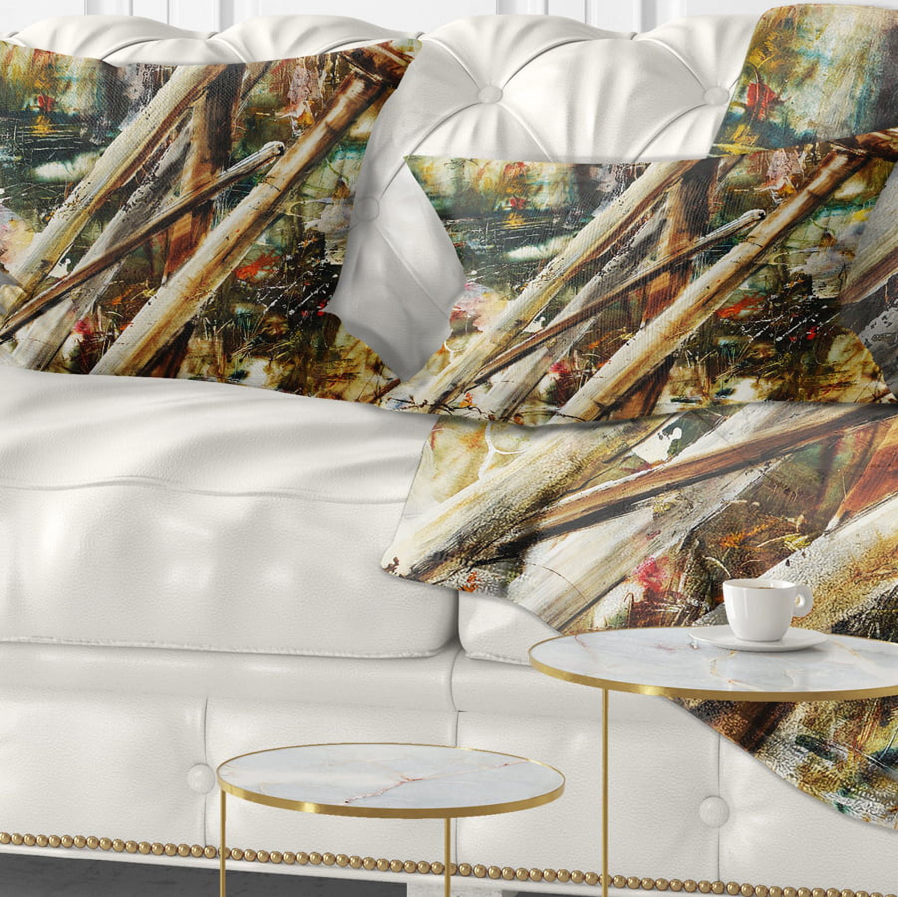 Designart Tools and Abstract Pattern - Abstract Throw Pillow - 12x20