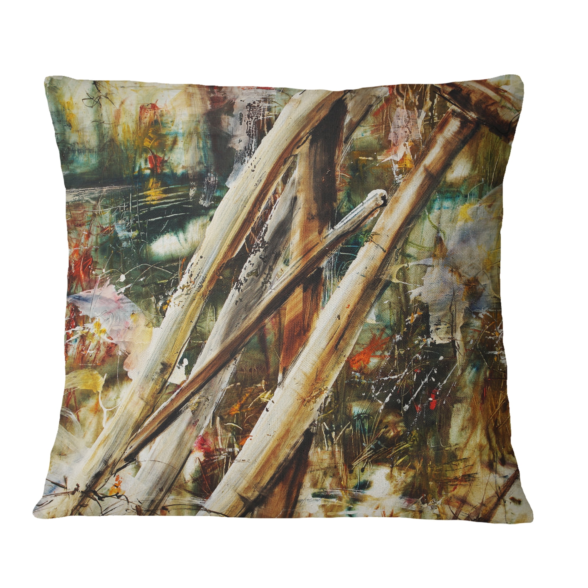 Designart Tools and Abstract Pattern - Abstract Throw Pillow - 16x16