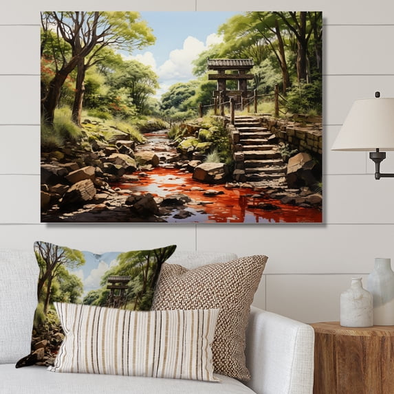 Designart "Torii Gate Japon painting" Japanese Wall Art Print