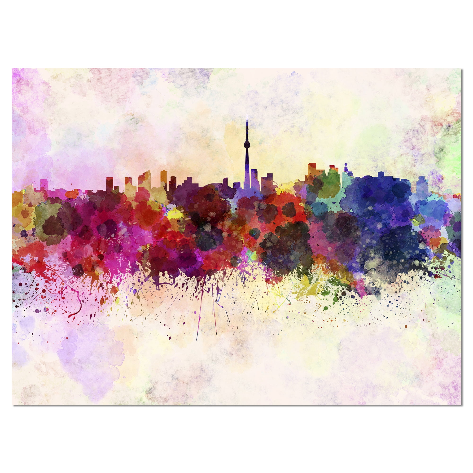 Designart 'Toronto Skyline ' Cityscape Canvas Artwork Print