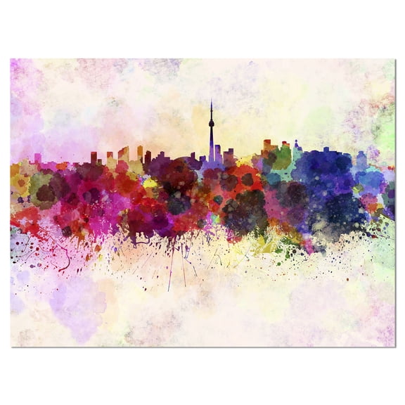 Designart 'Toronto Skyline ' Cityscape Canvas Artwork Print