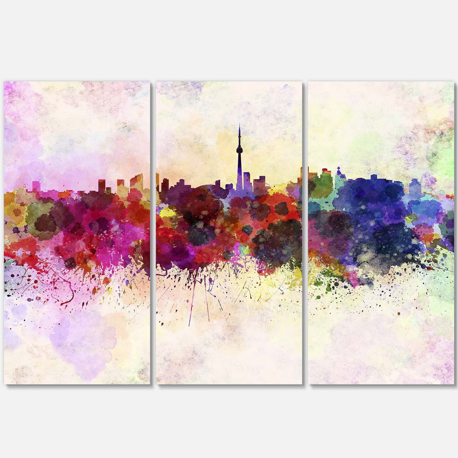Designart 'Toronto Skyline ' Cityscape Canvas Artwork Print