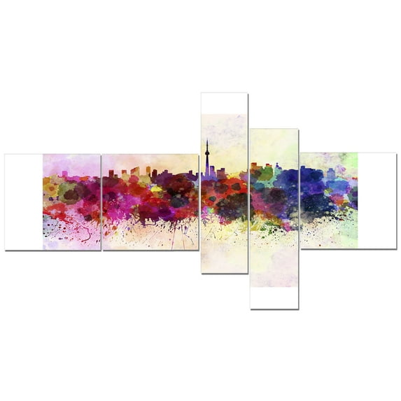 Designart 'Toronto Skyline ' Cityscape Canvas Artwork Print