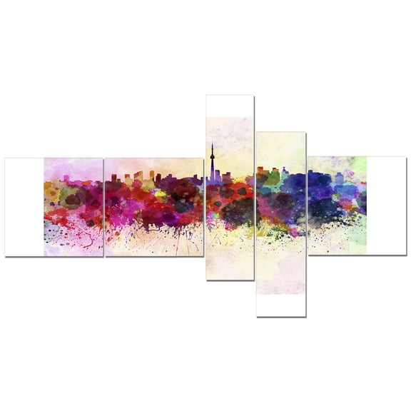 Designart 'Toronto Skyline ' Cityscape Canvas Artwork Print