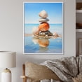 thumbnail image 1 of Designart "Towering Shells A Minimalist Beachscape I" Abstract Botanicals Floater Framed Canvas Print, 1 of 7
