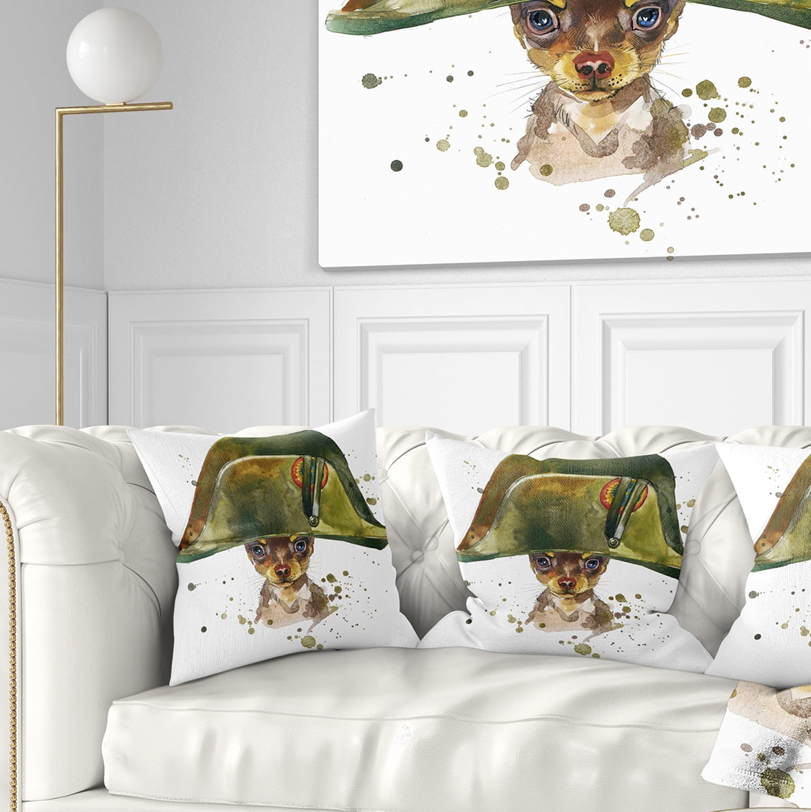 Designart Toy Terrier Dog Graphics Art - Animal Throw Pillow - 18x18