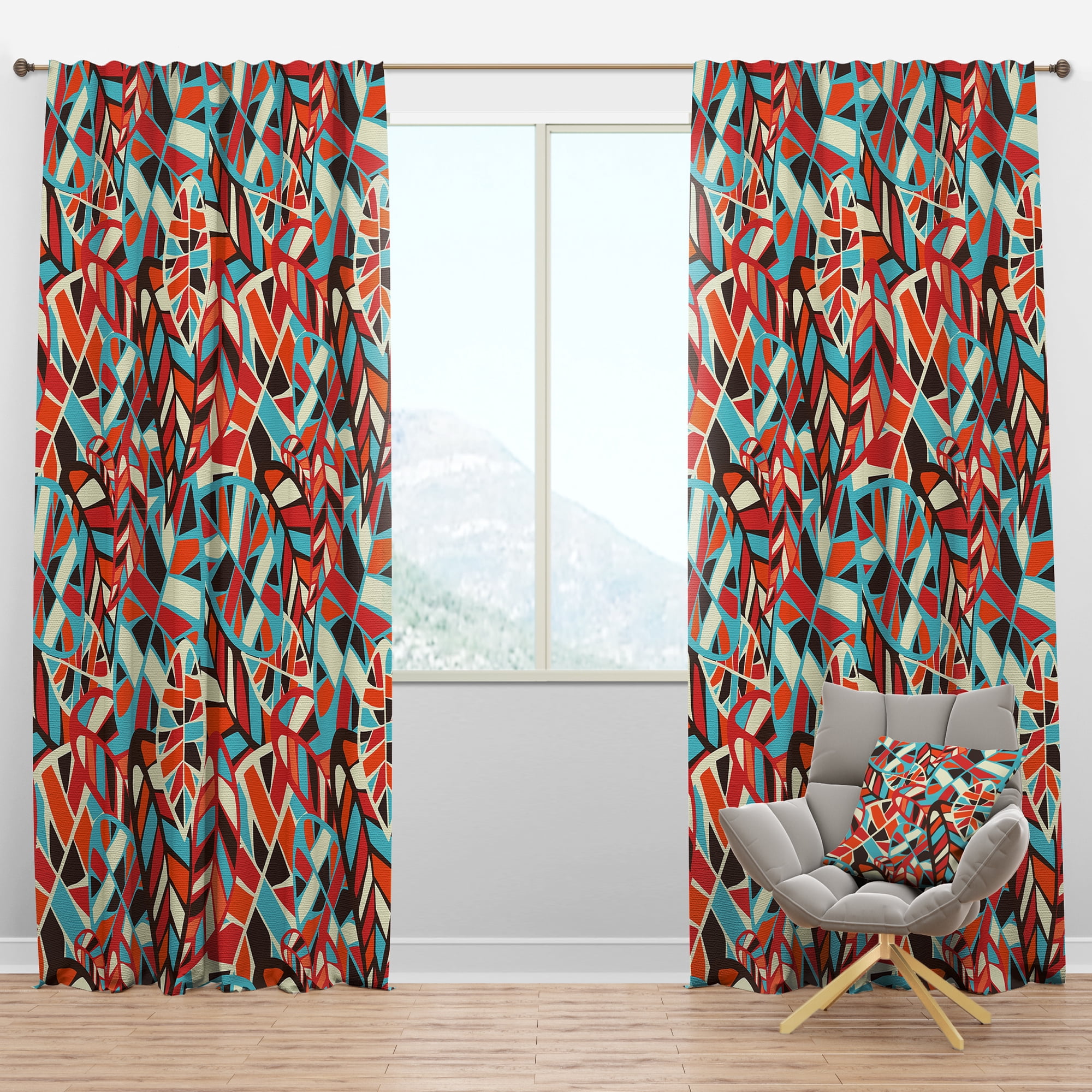 Designart 'Tradional Blue Wooden Gate' Bohemian & Eclectic Blackout Curtain Panel