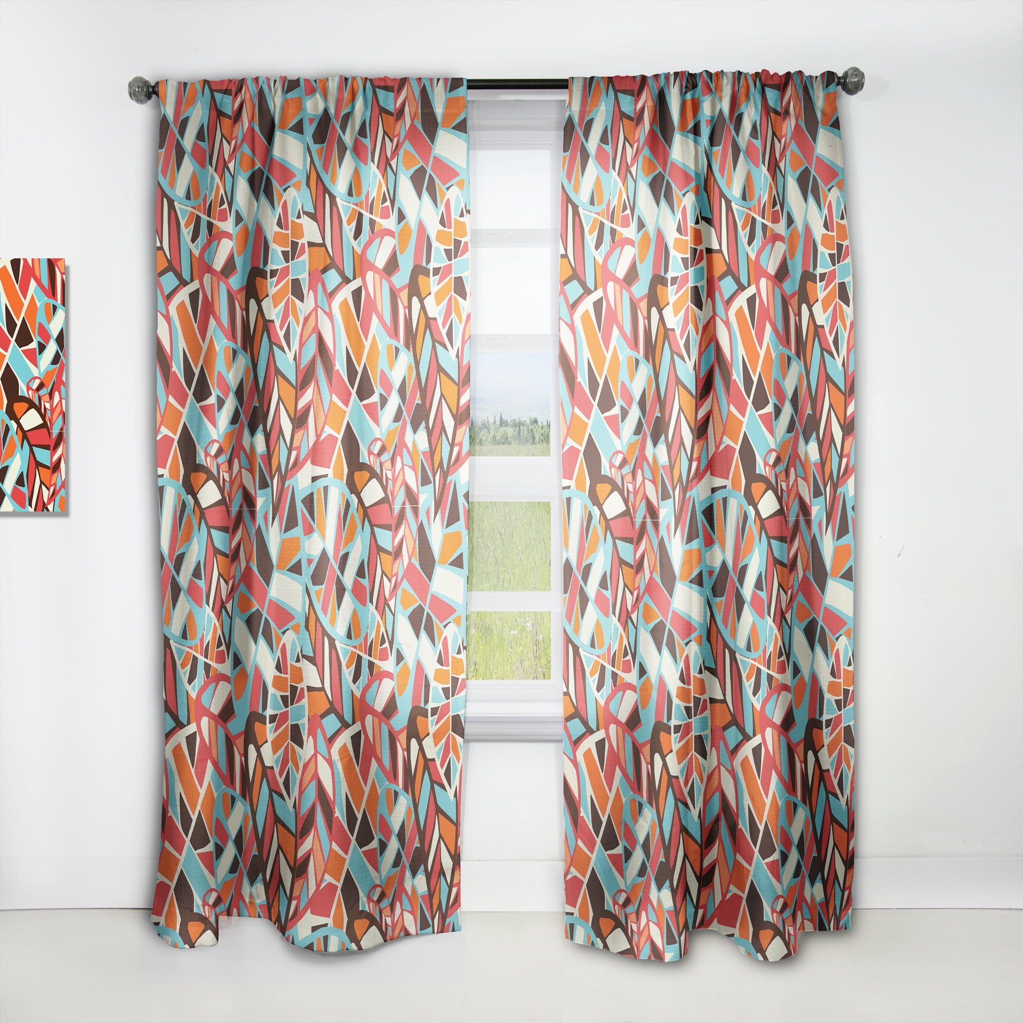 Designart 'Tradional Blue Wooden Gate' Bohemian & Eclectic Curtain Panel
