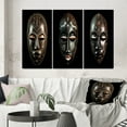 thumbnail image 1 of Designart "Traditional African Mask Ethnically Crafted IX" African Tribal Wall Art Set Of 3 - Black African Tribal Gallery Wall Set For Home Decor, 1 of 7