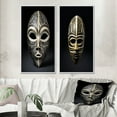 thumbnail image 1 of Designart "Traditional African Mask Ethnically Crafted XIV" African Tribal Framed Wall Art Set Of 2 - Black People Framed Canvas Set For Living Room Decor, 1 of 7