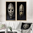 thumbnail image 1 of Designart "Traditional African Mask Ethnically Crafted XIV" African Tribal Framed Wall Art Set Of 2 - Black People Framed Canvas Set For Living Room Decor, 1 of 7
