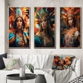 thumbnail image 1 of Designart "Traditional Brazilian Goddess Representation II" Fashion Woman Framed Wall Art Set Of 3 - Multicolor Glam Frame Gallery Wall Set For Home Decor, 1 of 6