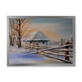 thumbnail image 1 of Designart 'Traditional Cottage Covered With Snow In Winter II' Traditional Framed Art Print, 1 of 1