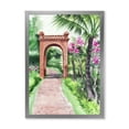 thumbnail image 1 of Designart 'Traditional Gate On Path In Tropical Oasis' Tropical Framed Art Print, 1 of 4