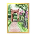 thumbnail image 1 of Designart 'Traditional Gate On Path In Tropical Oasis' Tropical Framed Art Print, 1 of 4