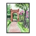 thumbnail image 1 of Designart 'Traditional Gate On Path In Tropical Oasis' Tropical Framed Canvas Wall Art Print, 1 of 5