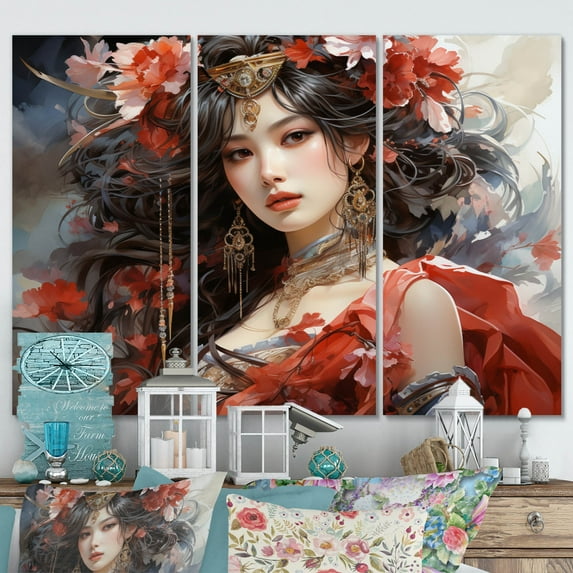 Designart "Traditional Opera China Art painting" Chinese Metal Wall Decor Set