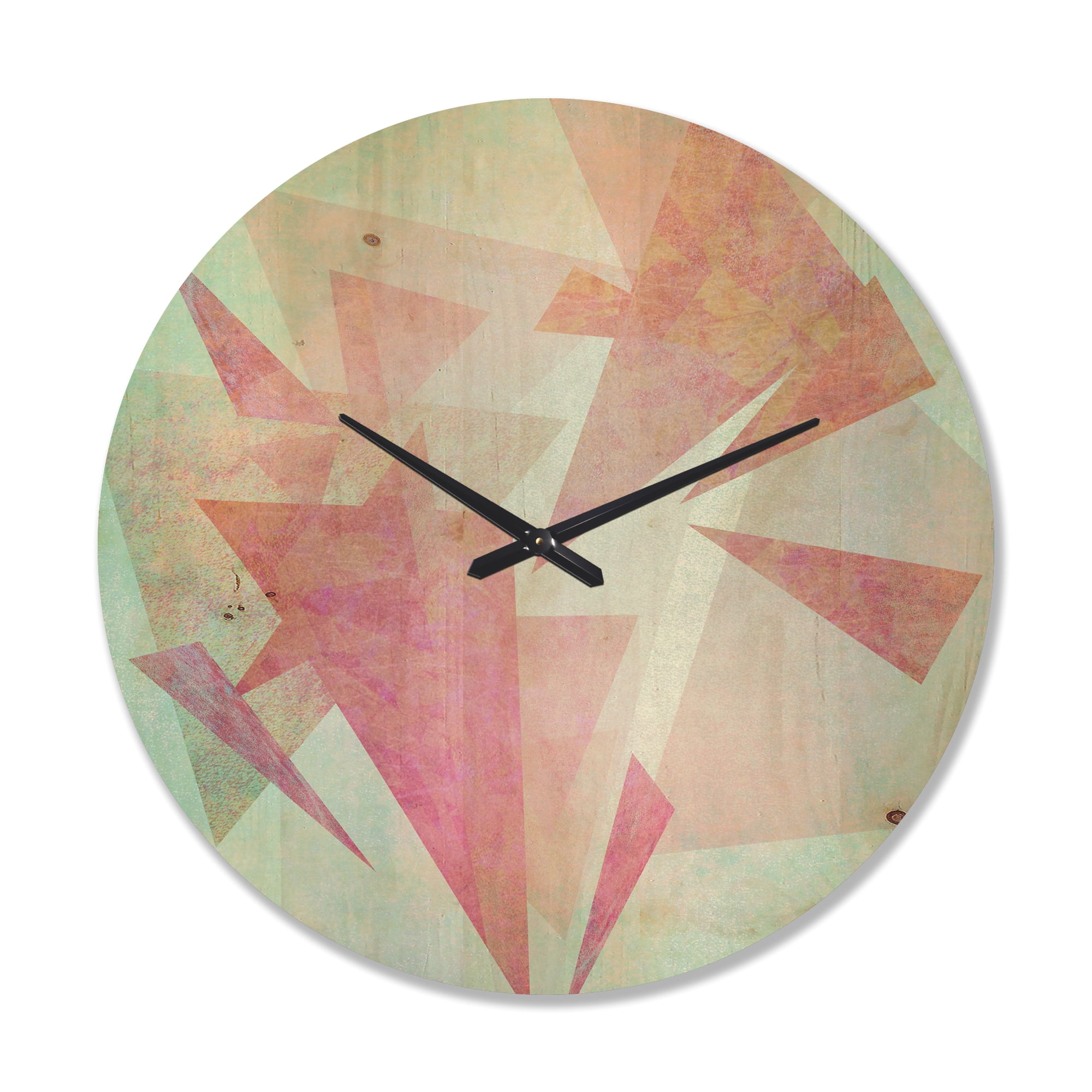Designart 'Traditional Triangular ' Farmhouse Wood Wall Clock