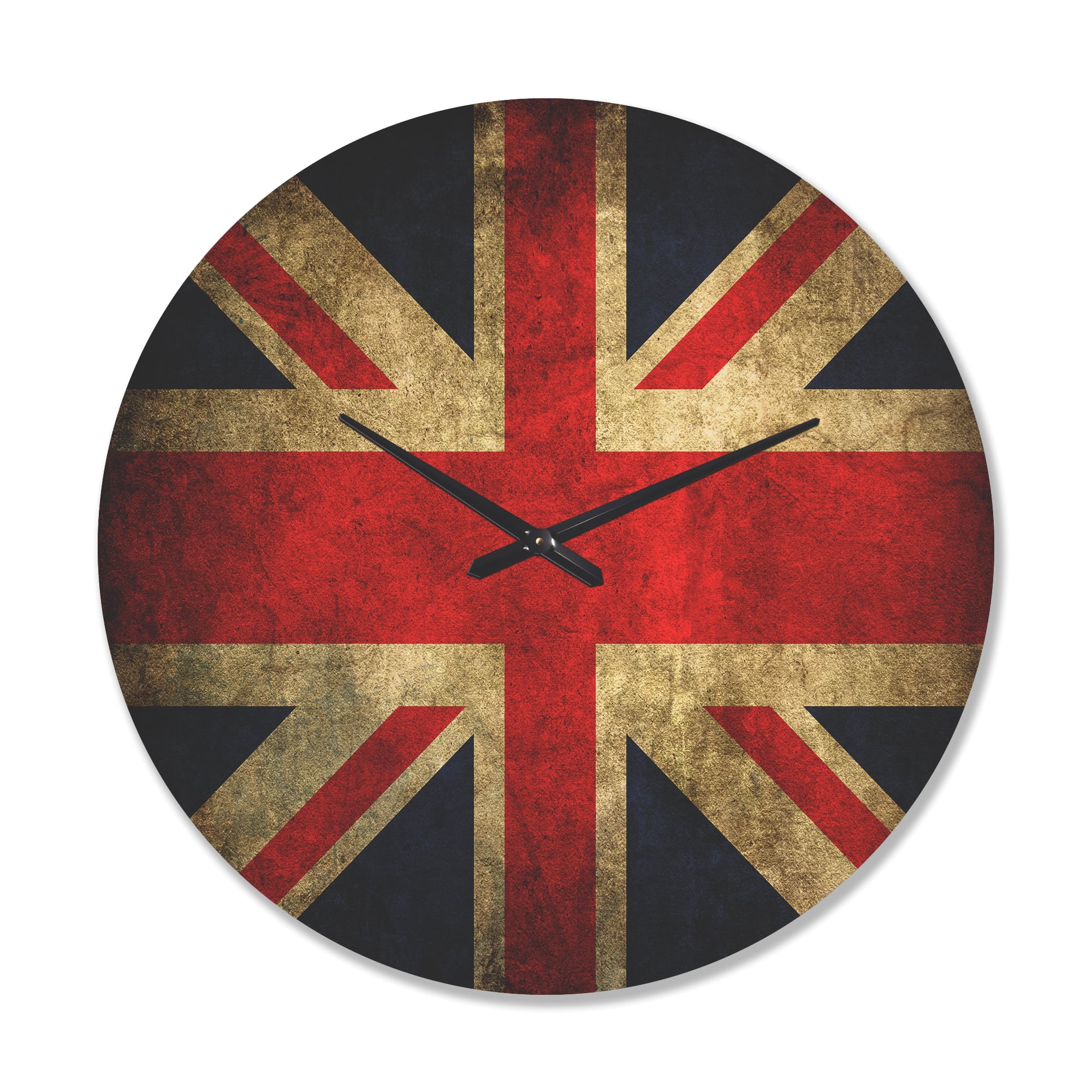 Designart 'Traditional UK Flag' Modern Wood Wall Clock