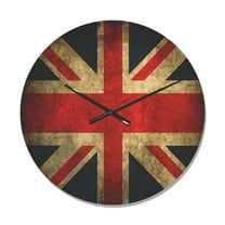 Designart 'Traditional UK Flag' Modern Wood Wall Clock