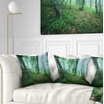 thumbnail image 1 of Designart Trail Through Green Forest - Landscape Photography Throw Pillow - 18x18, 1 of 5