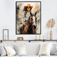 thumbnail image 1 of Designart "Trailblazing Spirit of the Cowgirl" Portrait Floater Framed Canvas Print, 1 of 7