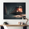thumbnail image 1 of Designart "Train In Snowstorm" Transportation Train Wall Art For Kitchen, 1 of 5