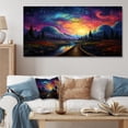 thumbnail image 1 of Designart "Train Tracks to the Sky on Starry Night I" Oversized Transportation Wall Art - Modern Blue Train Living Room Canvas Art, 1 of 4