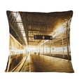 thumbnail image 1 of Designart Train at Railway Station with Sunlight - Landscape Printed Throw Pillow - 16x16, 1 of 1